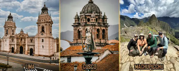 La Catedral en Lima, La Compañia en Cusco y Machupicchu