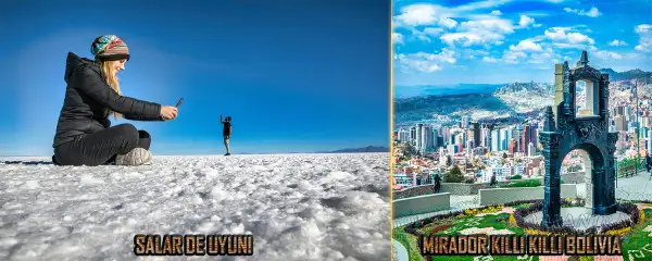 Salar de Uyuni and Killi Killi viewpoint in Bolivia