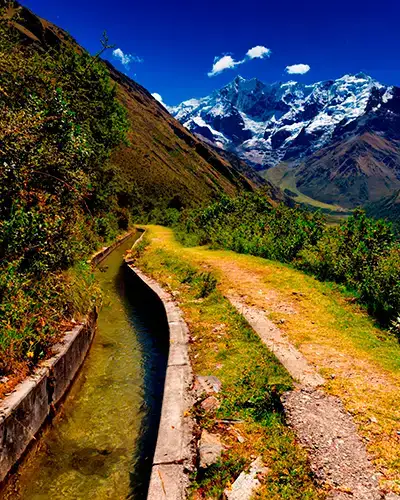 Water channel on the Salkantay trail